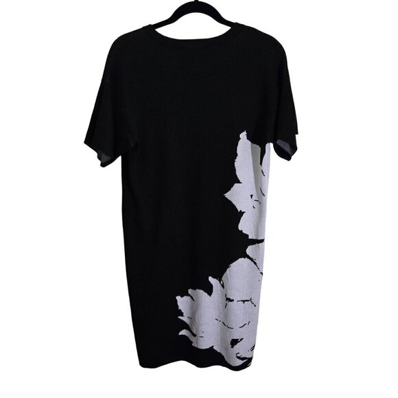 Natori Sayori Shadow Mandalay Dress Black White Knit Midi Size M - Picture 3 of 8